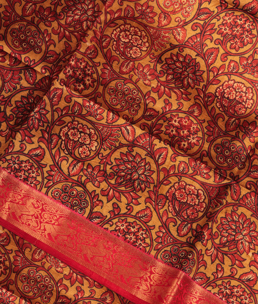 Brown Tussar Printed Saree T279172-image
