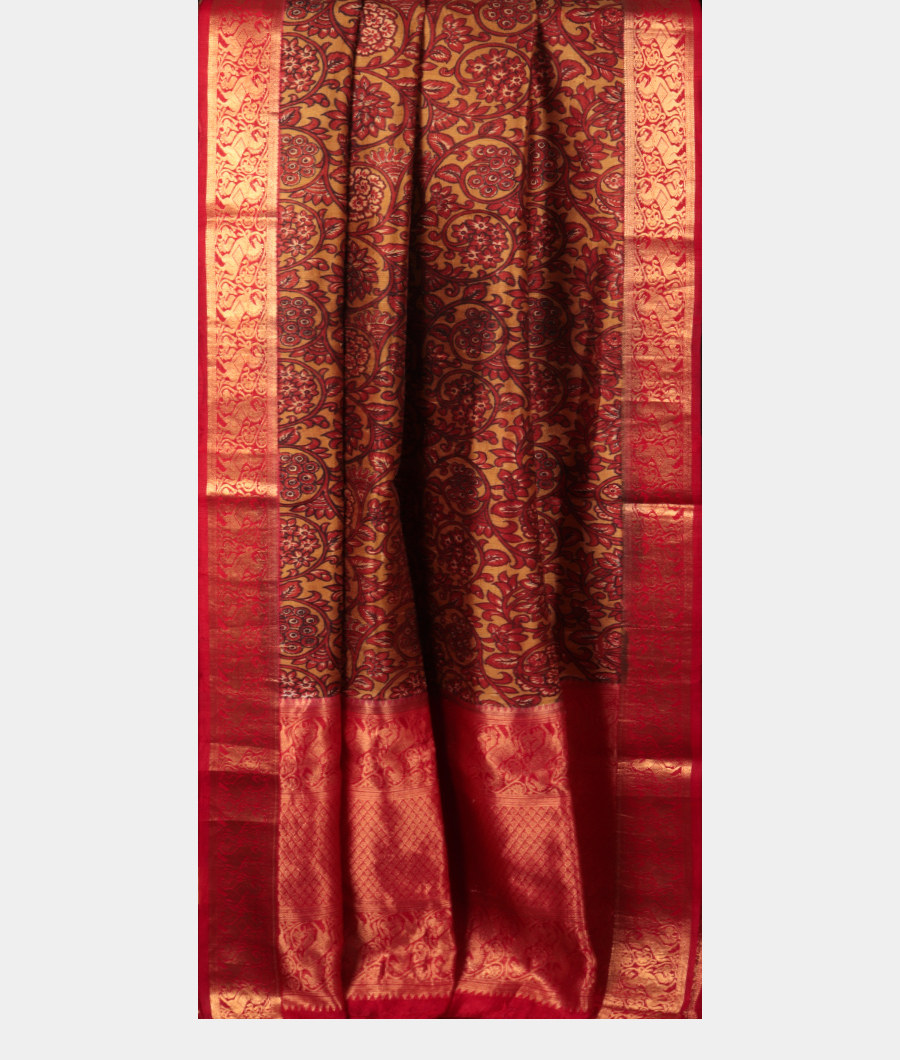 Brown Tussar Printed Saree T2791722