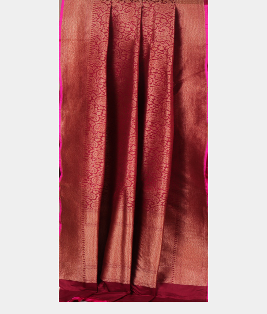 Maroon Banaras Silk Saree T2541232