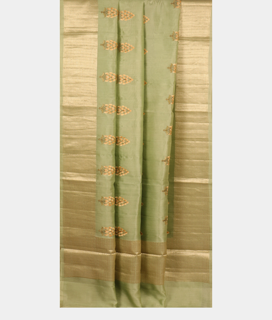 Green Chaniya Embroidery Silk Saree T2999932