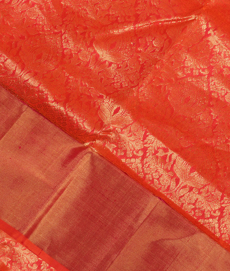 Pinkish Orange Soft Silk Saree T294403-image