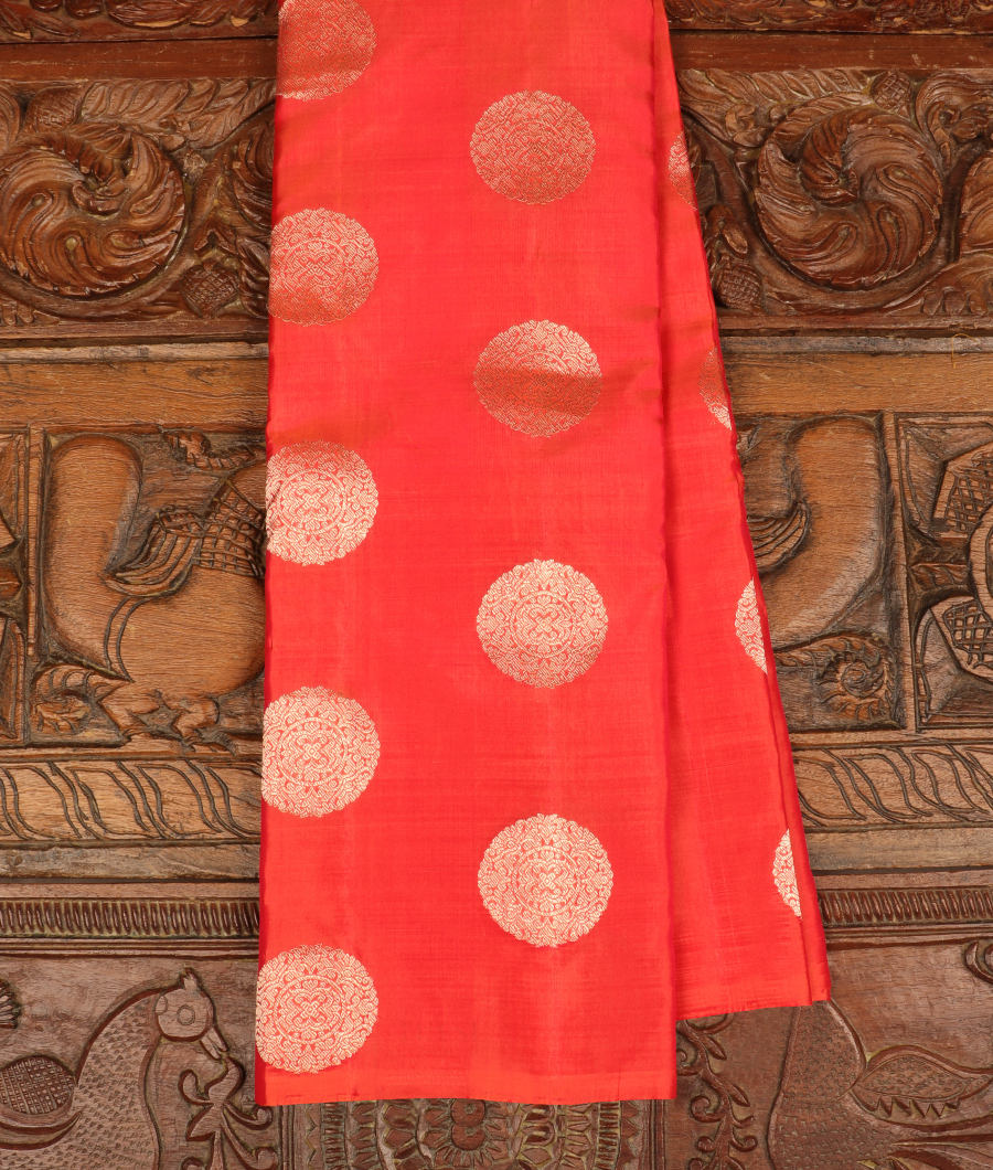 Pinkish Orange Handwoven Kanjivaram Silk Saree T304781-image
