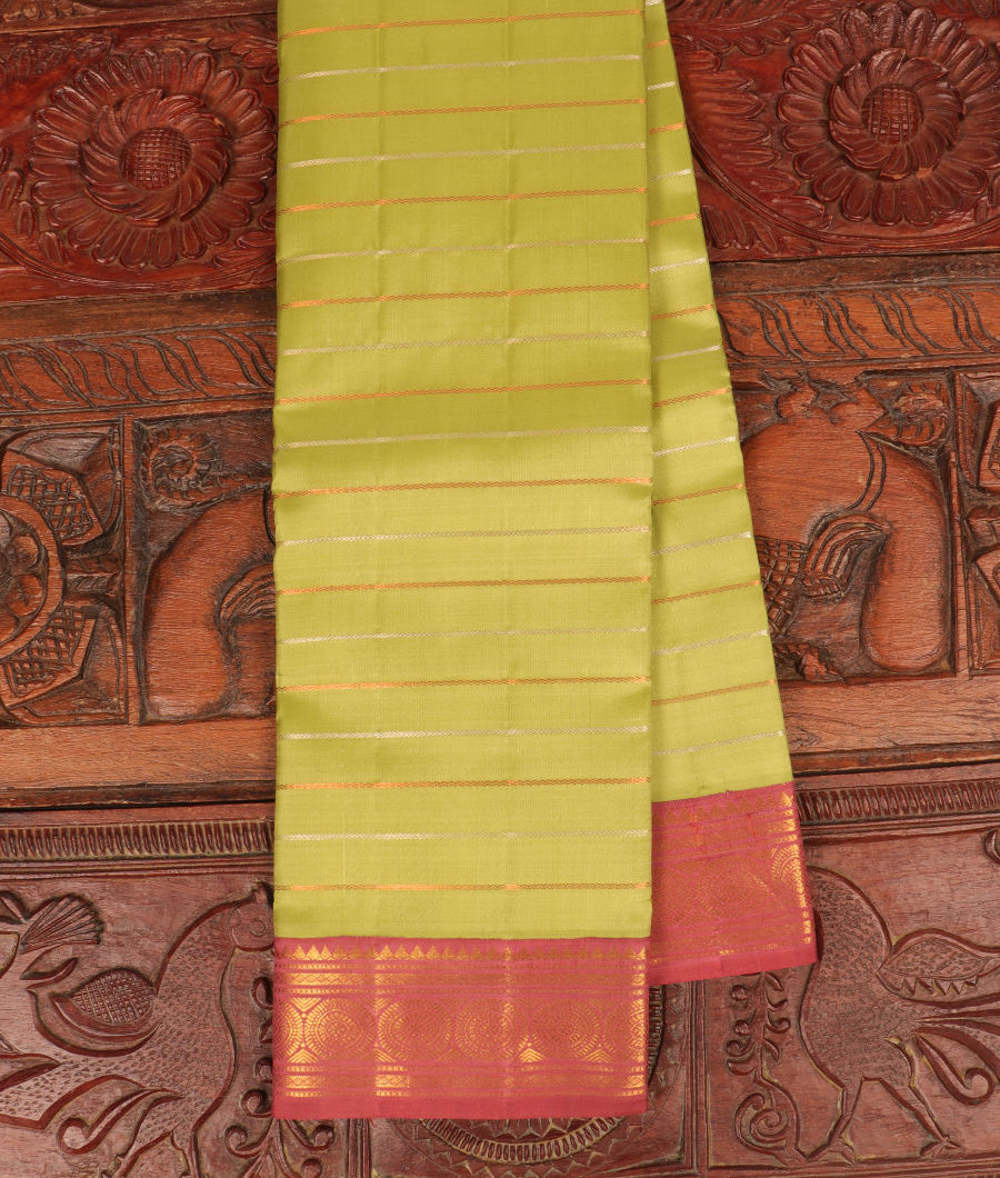Green Handwoven Kanjivaram Silk Saree T301807-image