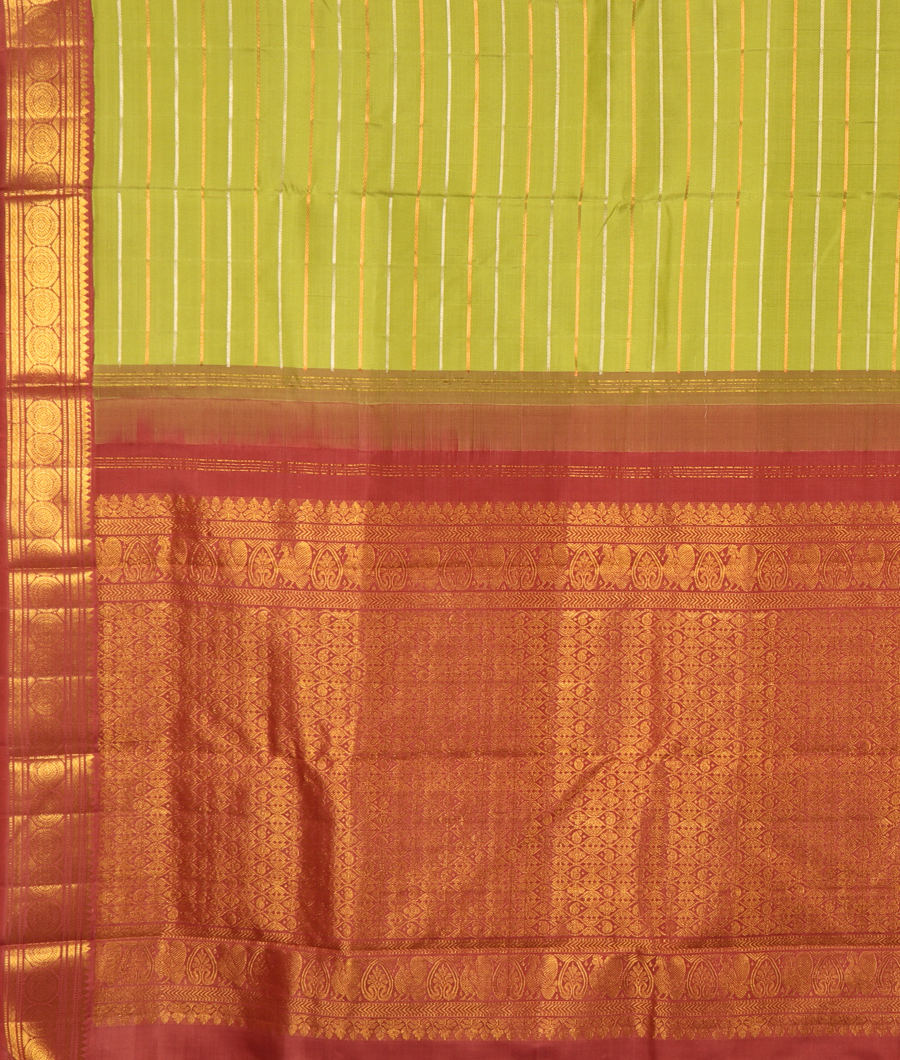 Green Handwoven Kanjivaram Silk Saree T3018074