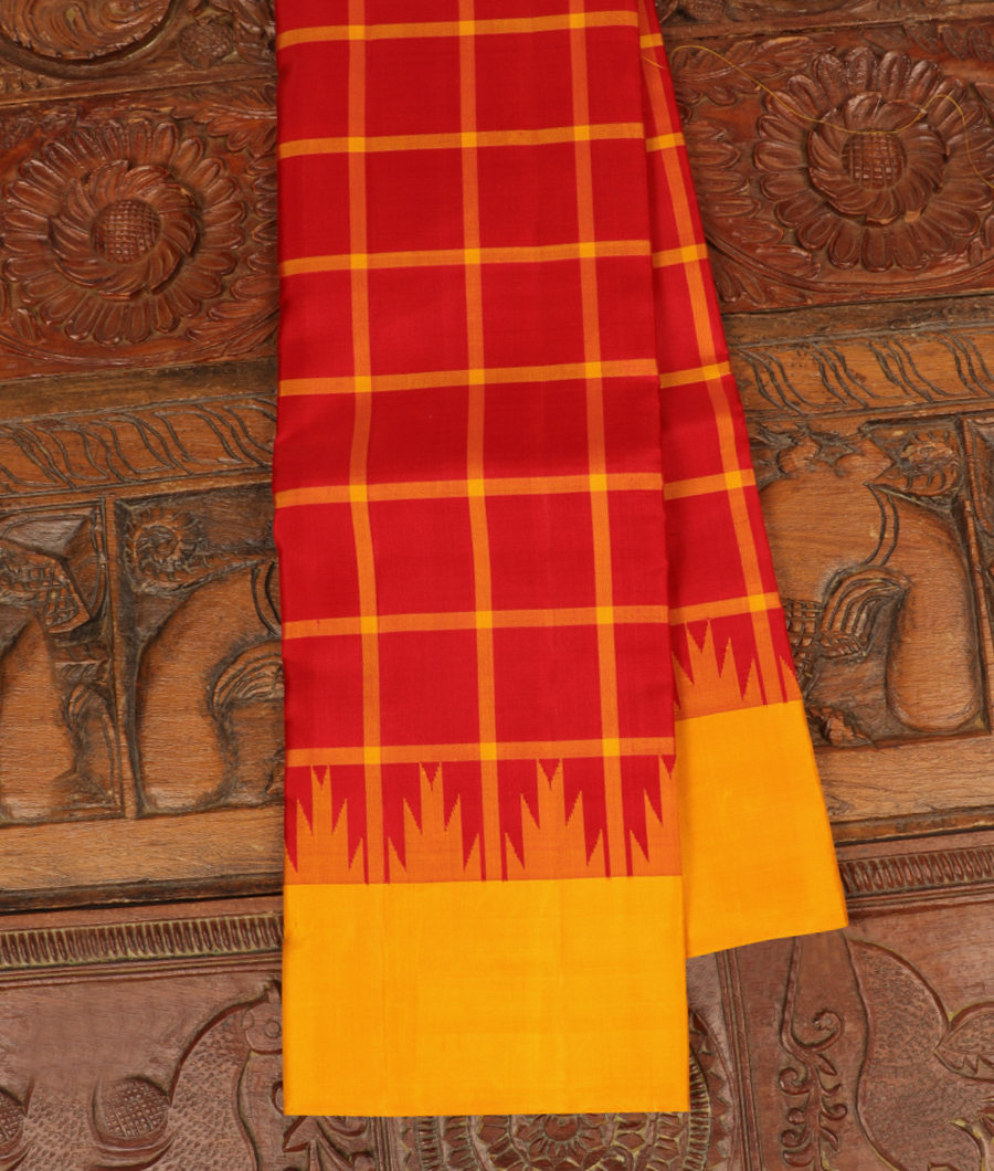 Red Handwoven Kanjivaram Silk Saree T292436-image
