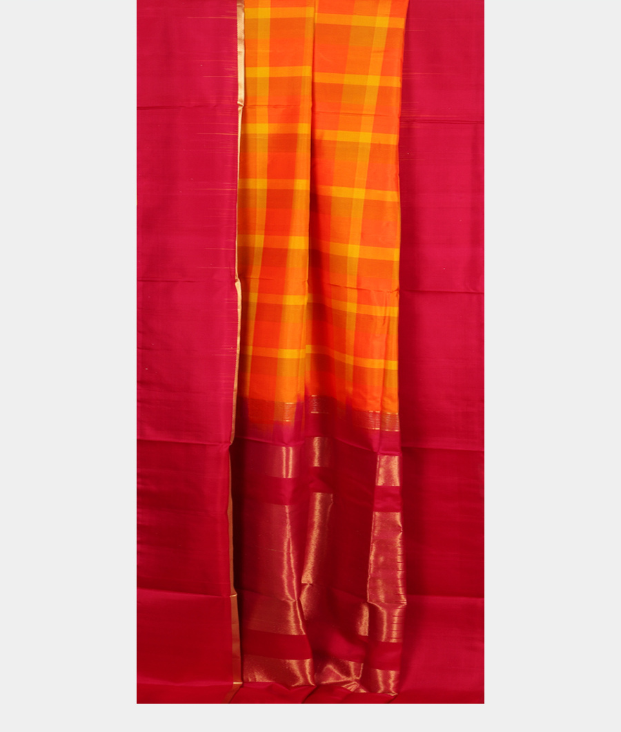Yellow and Orange Soft Silk Saree T2736322