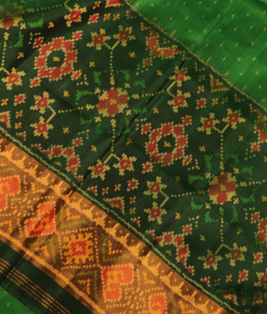 Green Patola Silk Saree T304000-image