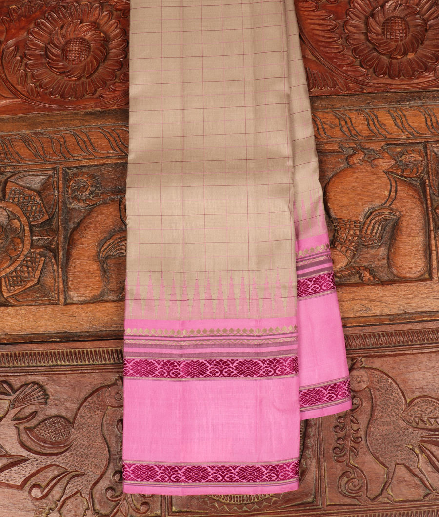 Grey Handwoven Kanjivaram Silk Saree T300946-image