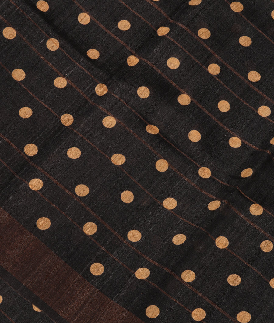 Black Tussar Printed Saree T288991-image