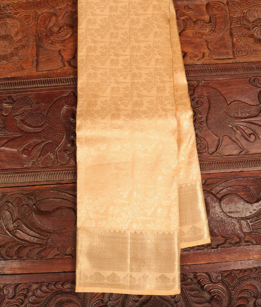 Cream Handwoven Kanjivaram Silk Saree T191888-image