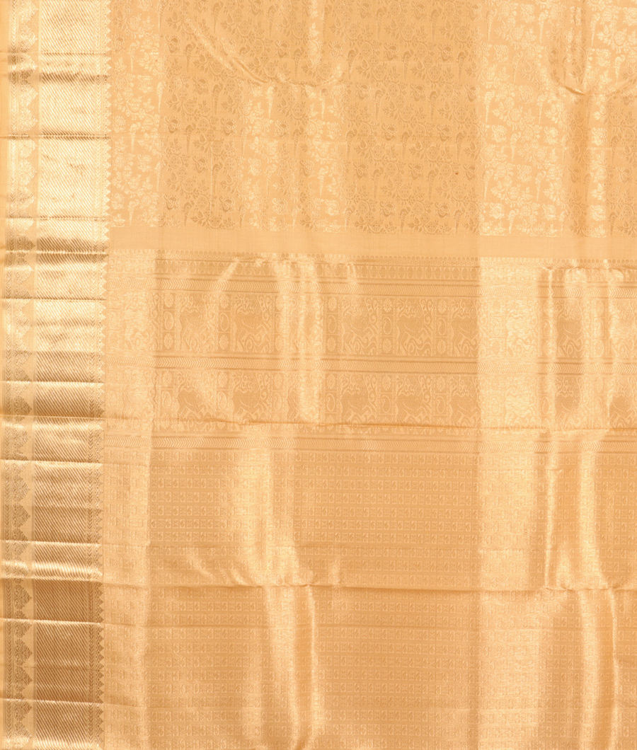 Cream Handwoven Kanjivaram Silk Saree T1918884