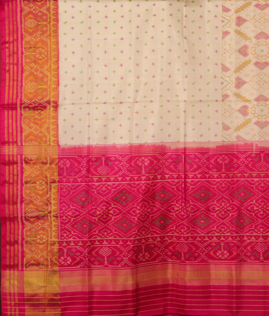 Off White Patola Silk Saree T3054724