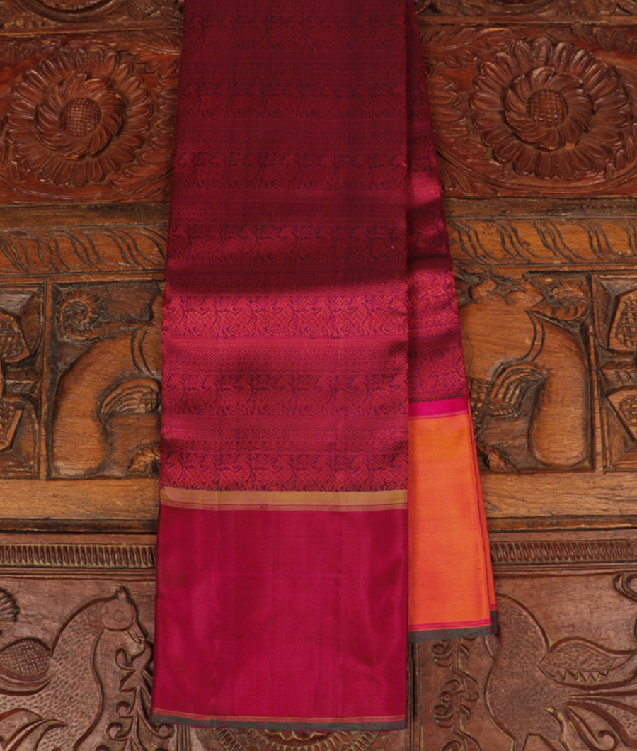 Burgundy Handwoven Kanjivaram Silk Saree T291241-image
