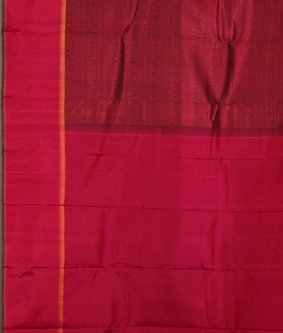 Burgundy Handwoven Kanjivaram Silk Saree T2912414