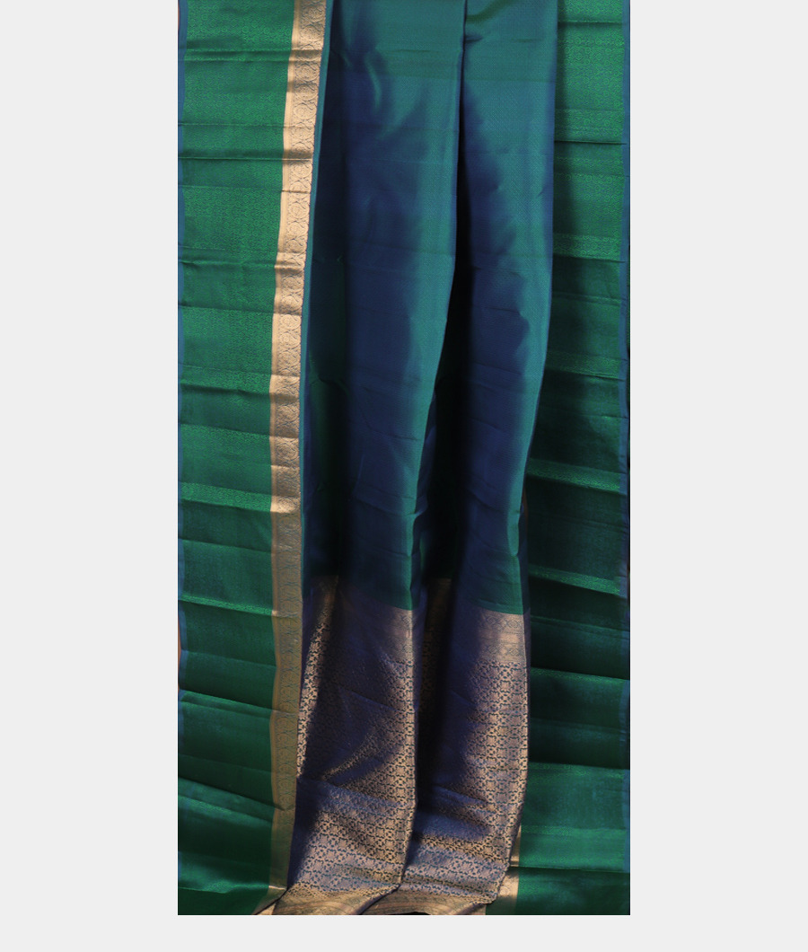 Peacock Blue Soft Silk Saree T3030602