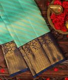 Aqua Blue Handwoven Kanjivaram Silk Saree T3053421