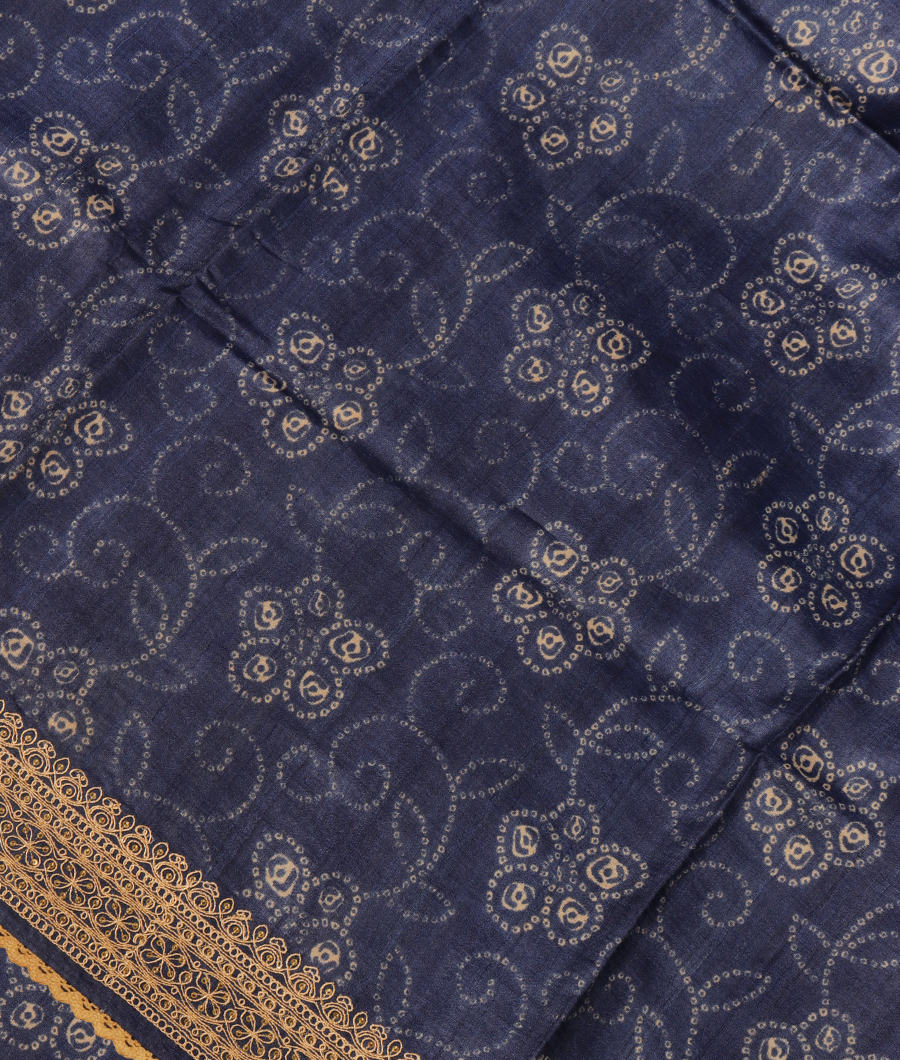 Blue Tussar Embroidery Saree T297900-image