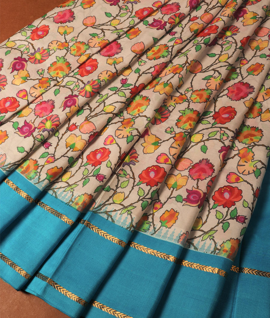 Grey Printed Soft Silk Saree T3046313