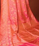 Pinkish Orange Banaras Silk Saree T321262