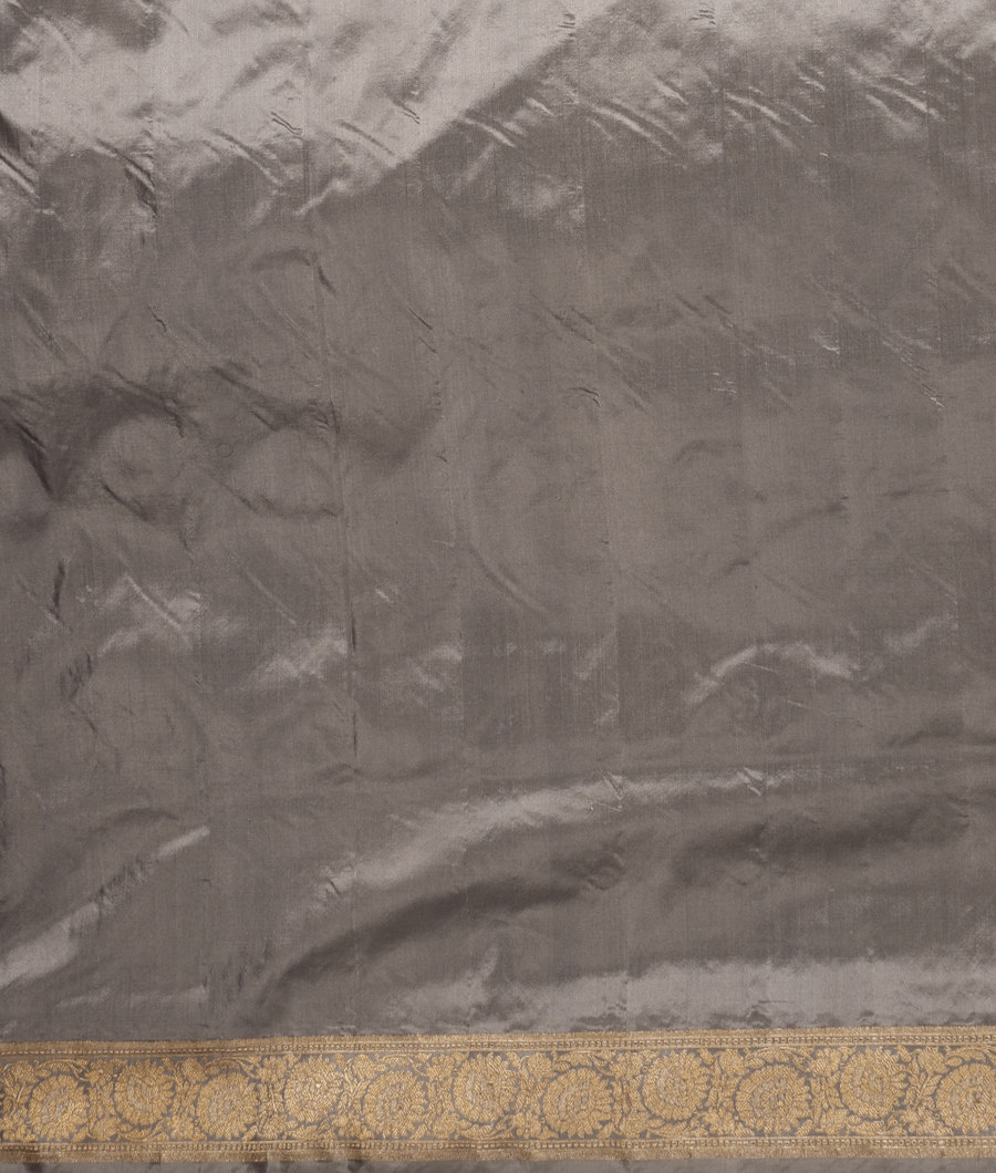 Bluish Grey Banaras Silk Saree T2456465