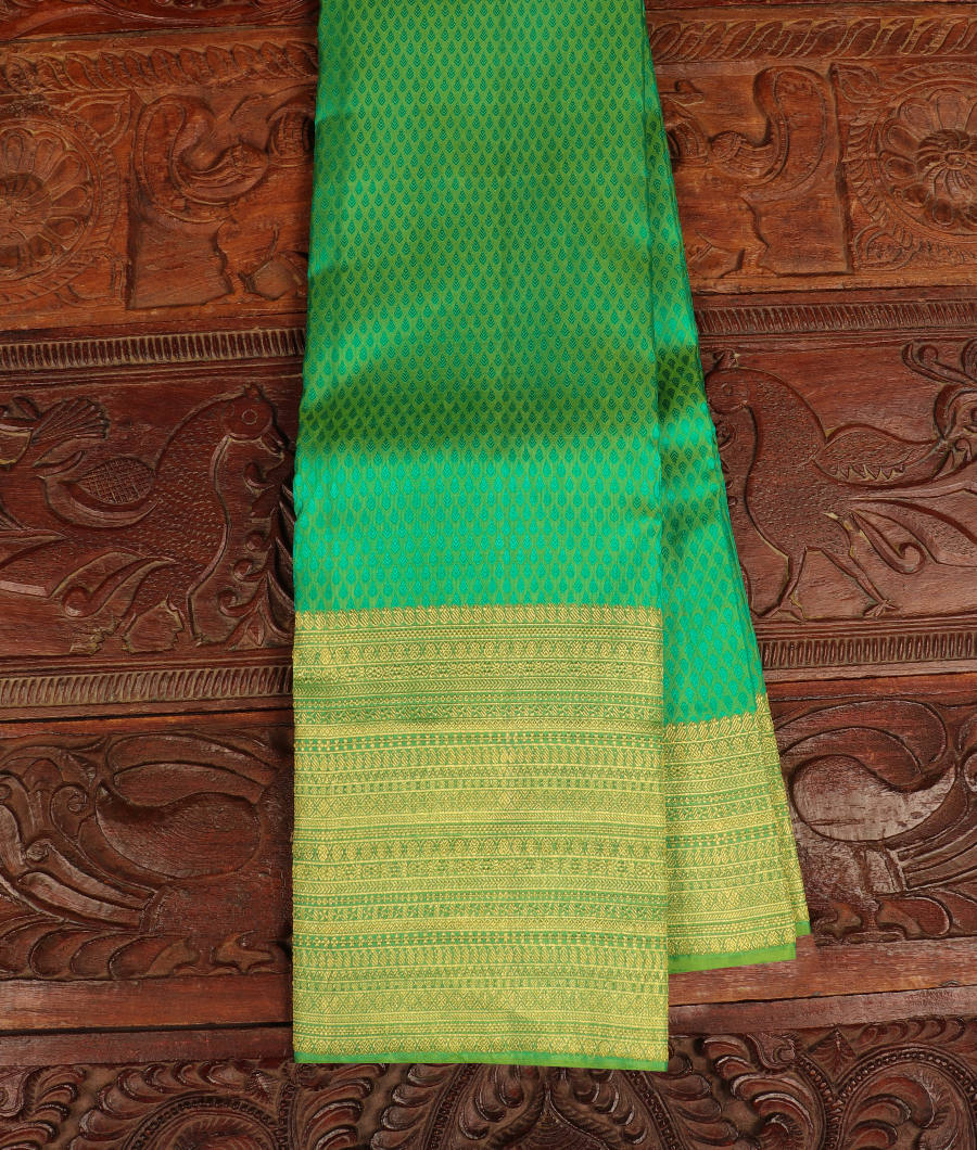 Green Handwoven Kanjivaram Silk Saree T302501-image