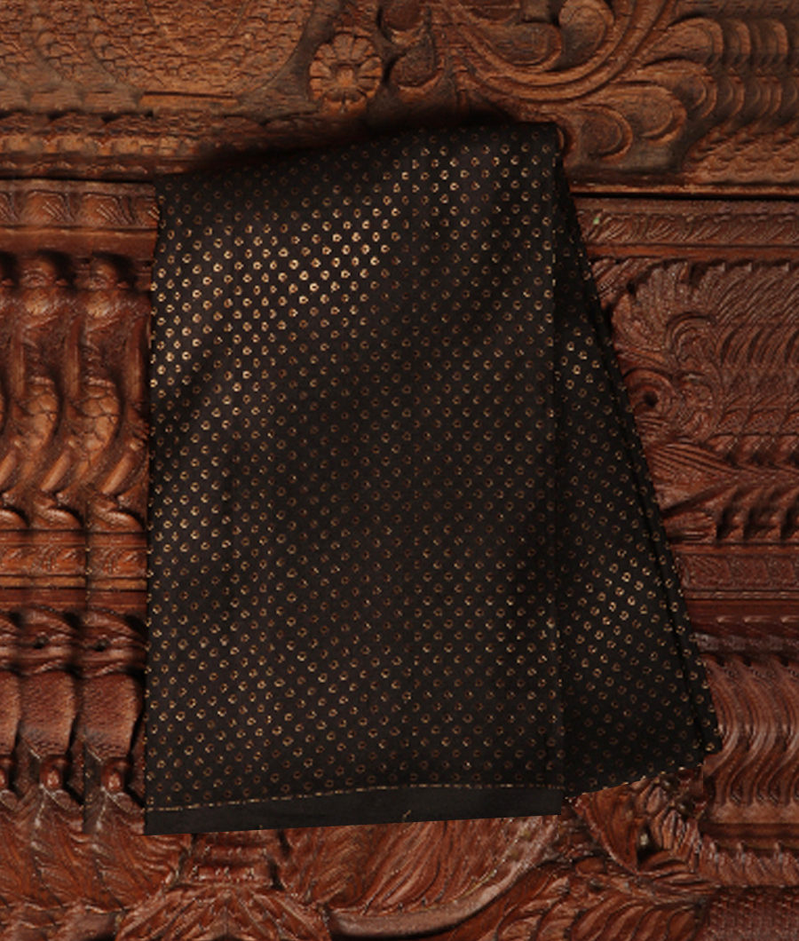 Black Handwoven Kanjivaram Silk Blouse T262241-image