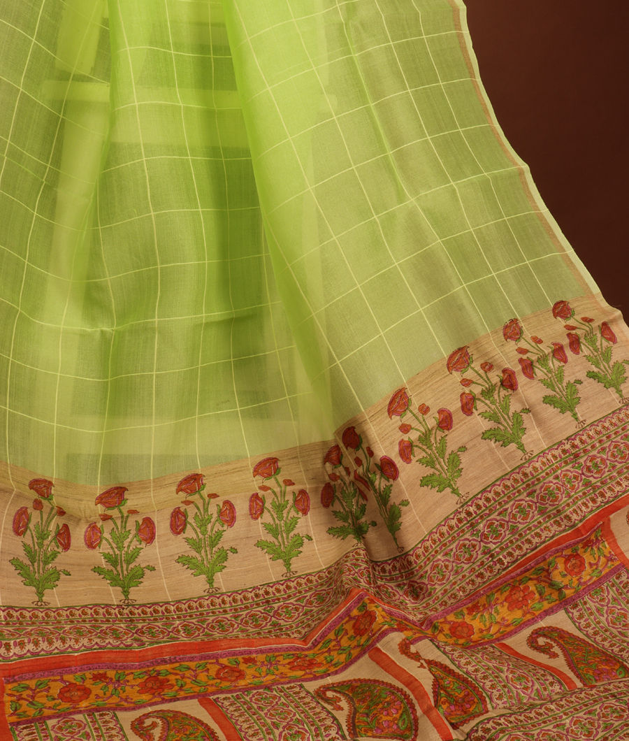 Light Green Woven Organza Saree T303949-image