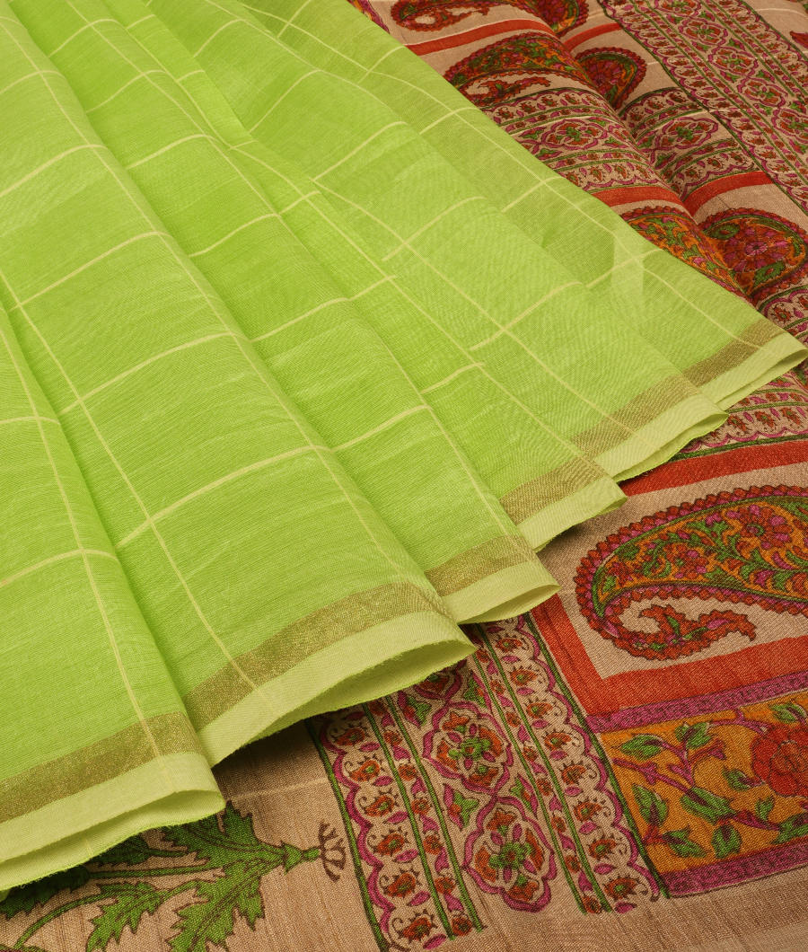 Light Green Woven Organza Saree T3039492