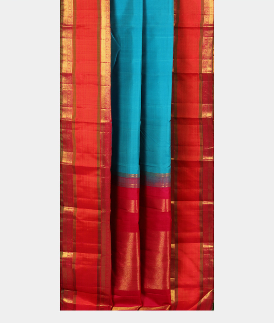 Blue Handwoven Kanjivaram Silk Saree T2883432