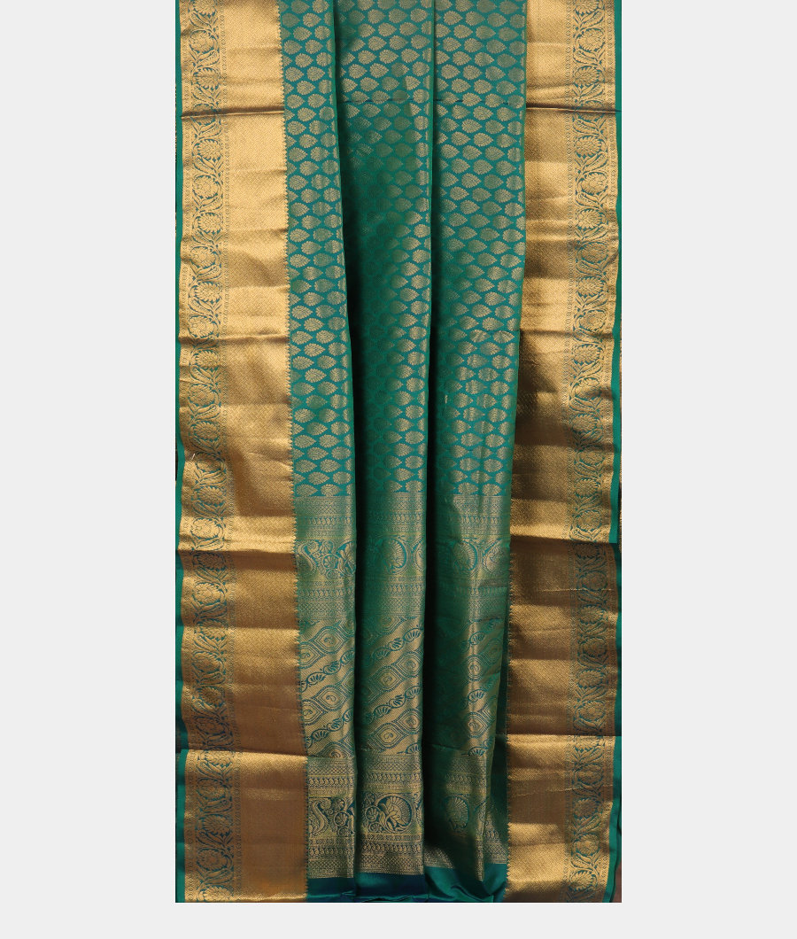 Peacock Blue Soft Silk Saree T3016682