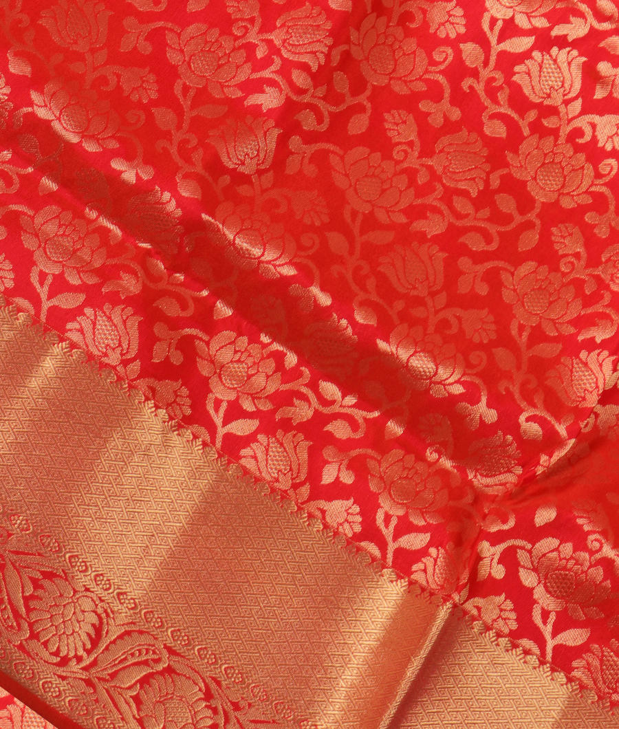 Pinkish Orange Soft Silk Saree T301662-image