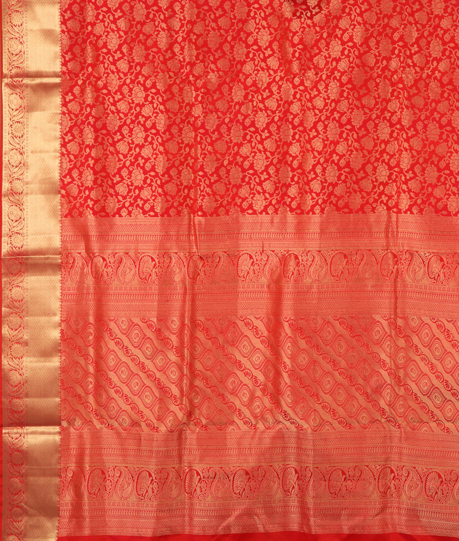 Pinkish Orange Soft Silk Saree T3016624