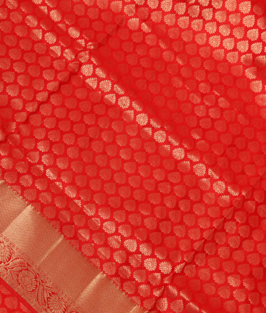 Orange Red Soft Silk Saree T301678-image