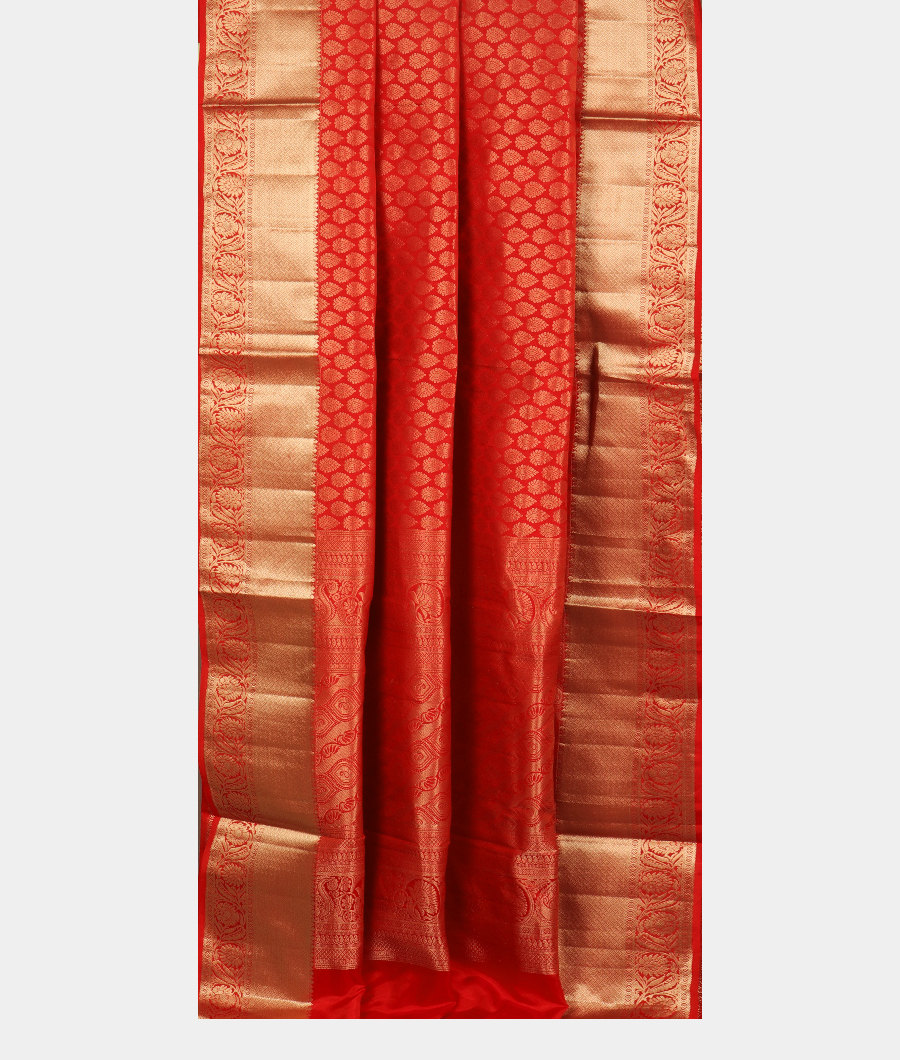 Orange Red Soft Silk Saree T3016782
