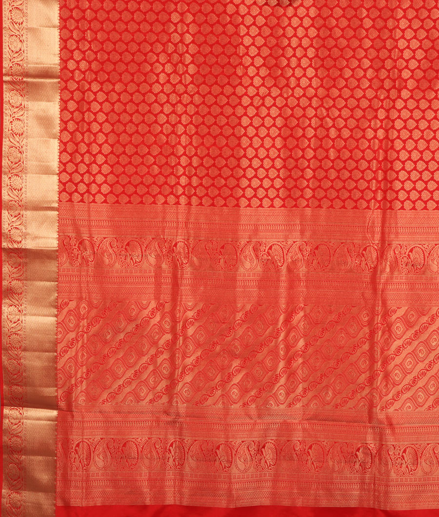 Orange Red Soft Silk Saree T3016784