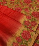 Red Tussar Embroidery Saree T2887092