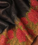 Black Tussar Embroidery Saree T2887084
