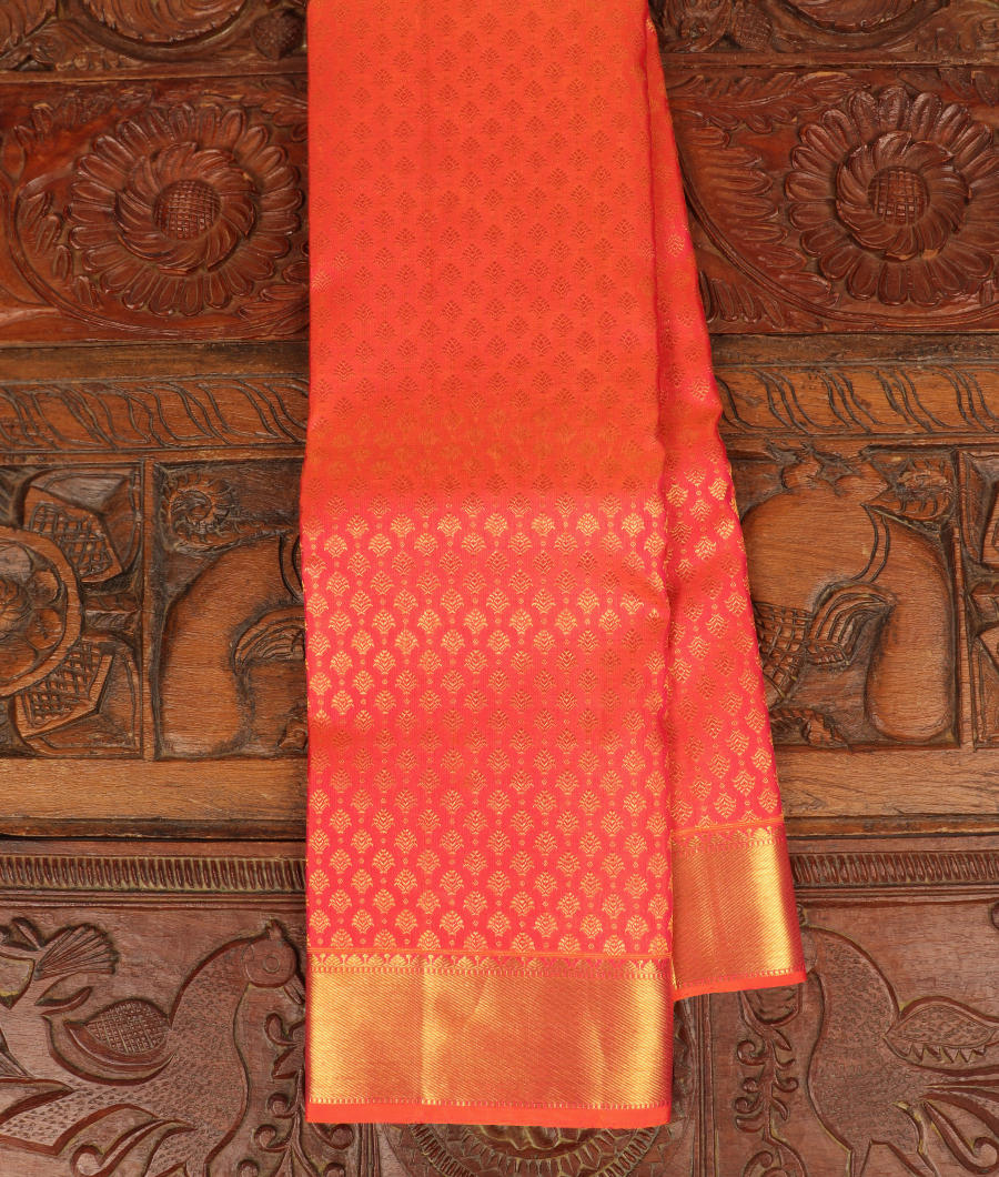 Pinkish Orange Handwoven Kanjivaram Silk Saree T292523-image