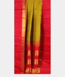Yellow and Green Handwoven Kanjivaram Silk Saree T2885902