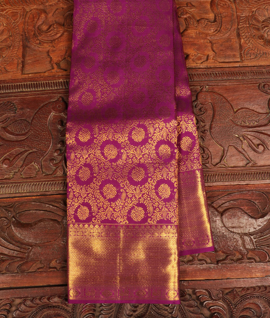 Purple Handwoven Kanjivaram Silk Saree T221389-image