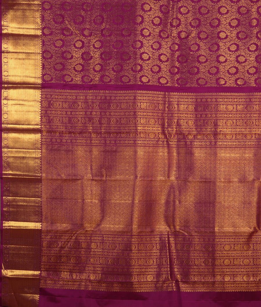 Purple Handwoven Kanjivaram Silk Saree T2213894