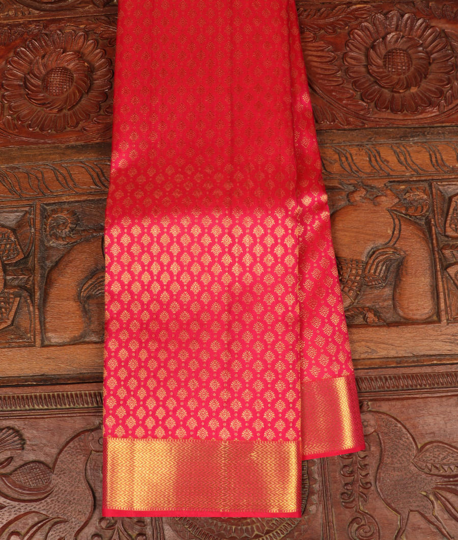 Pinkish Orange Handwoven Kanjivaram Silk Saree T292522-image