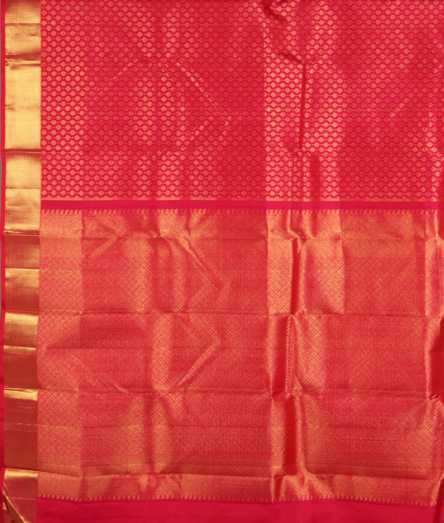 Pinkish Orange Handwoven Kanjivaram Silk Saree T2925224