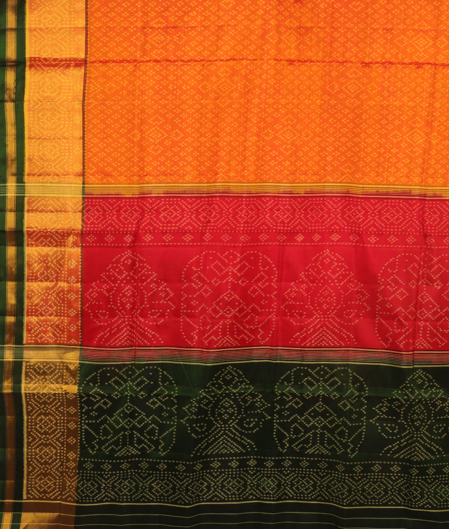 Orange Patola Silk Saree T3068644