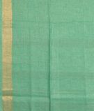 Green Handwoven Linen Saree T2461173