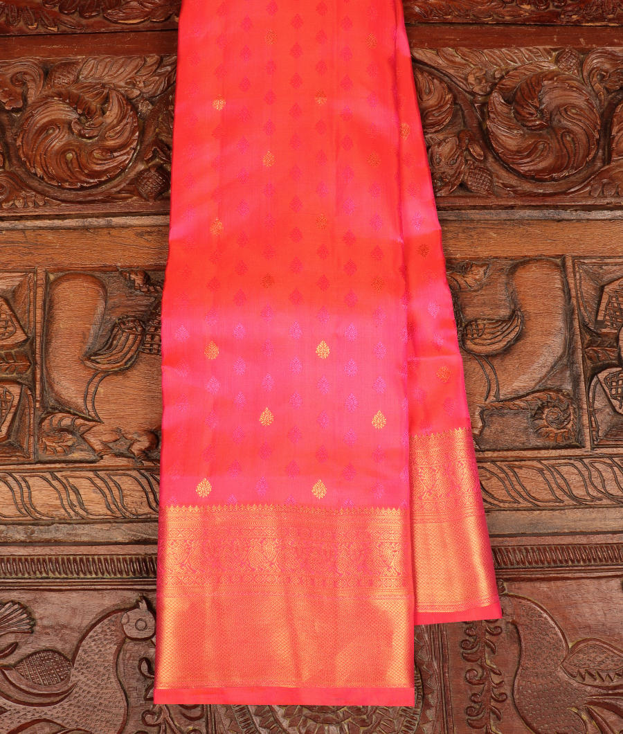 Pinkish Orange Soft Silk Saree T303169-image