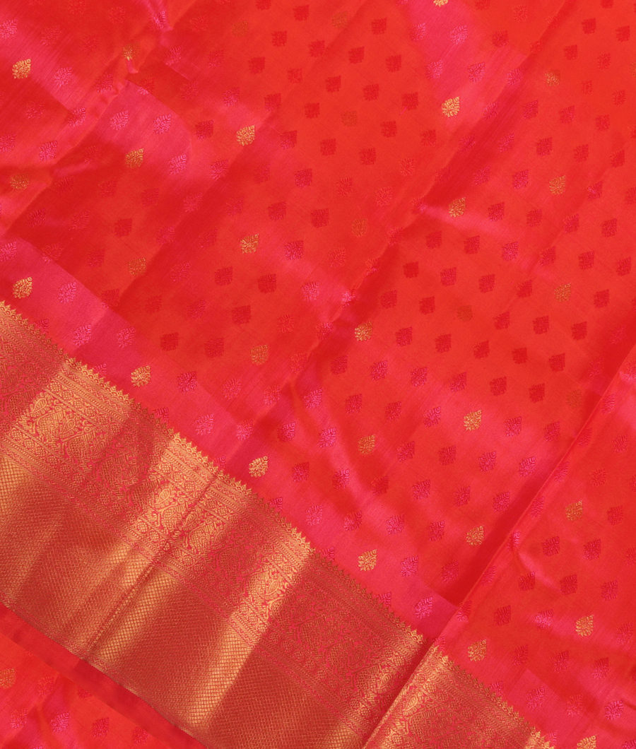 Pinkish Orange Soft Silk Saree T3031694