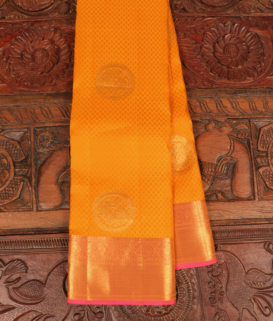 Yellow Handwoven Kanjivaram Silk Saree T302439-image