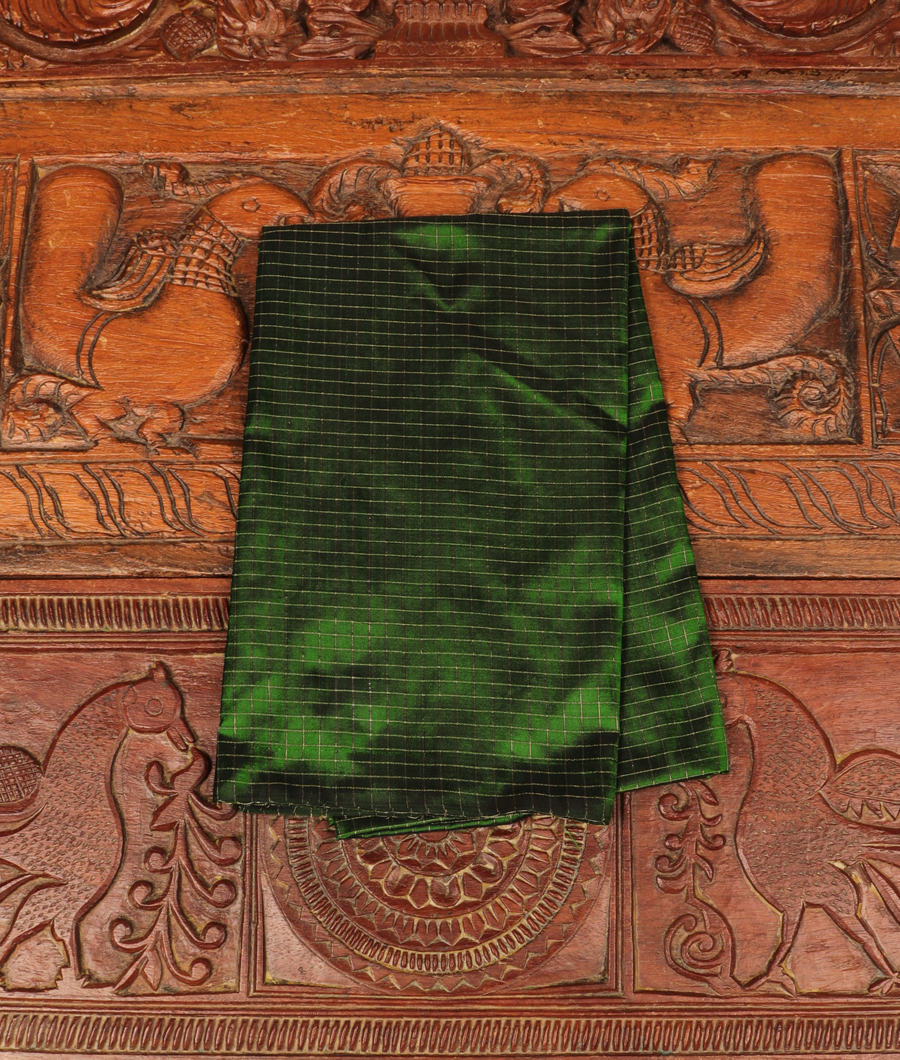 Green Handwoven Kanjivaram Silk Blouse T24-image