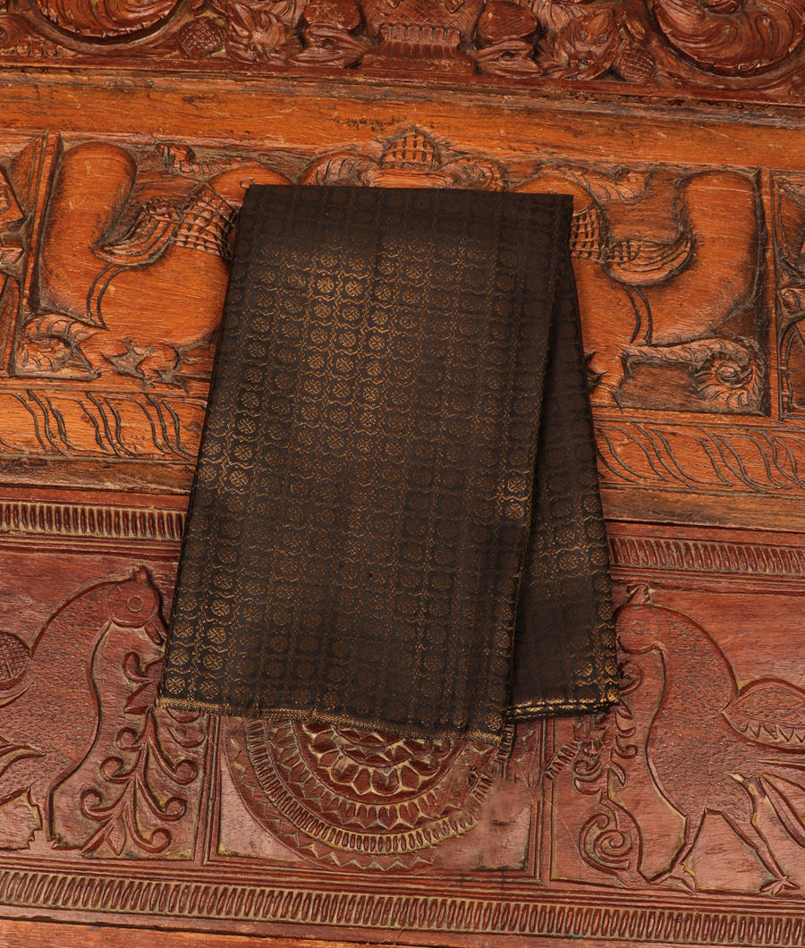 Black Handwoven Kanjivaram Silk Blouse T70463-image